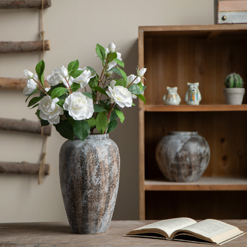 Wabi-Sabi Ceramic Handmade Vase for Dried Flowers