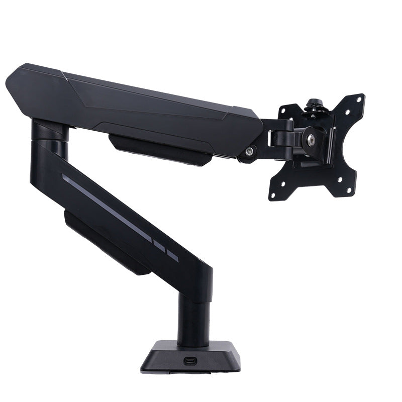 Dual-Screen Gas Spring Monitor Stand with Adjustable Storage