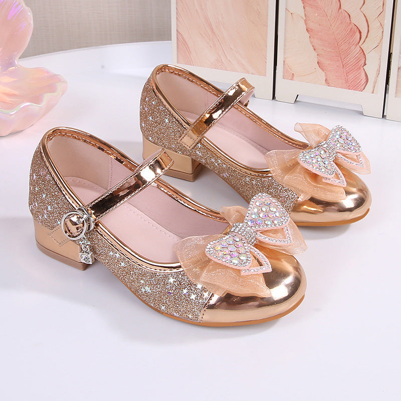 Girls' European Style Heeled Princess Shoes, Sweet Academy