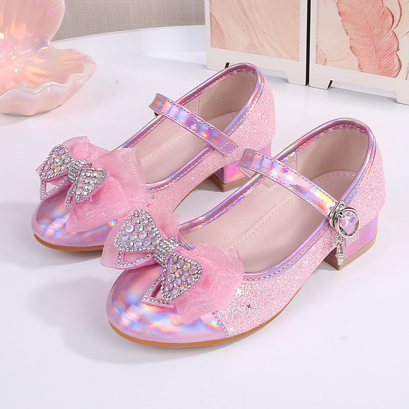 Girls' European Style Heeled Princess Shoes, Sweet Academy