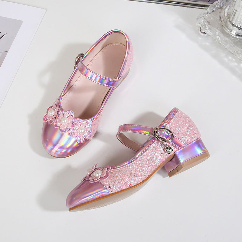 Girls' Catwalk Princess Heeled Single Shoes, PU Leather