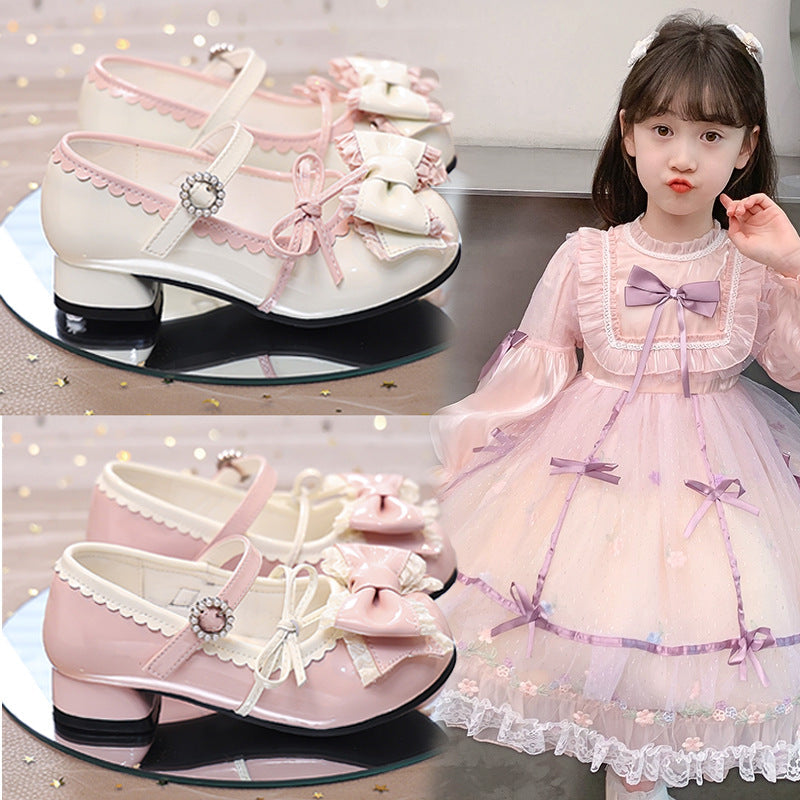 Girls' Lolita Princess Shoes with Bowknot, Soft-Sole