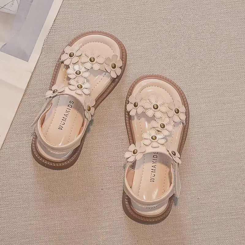 Girls' Princess Sandals, Soft-Sole Covered Toe Style