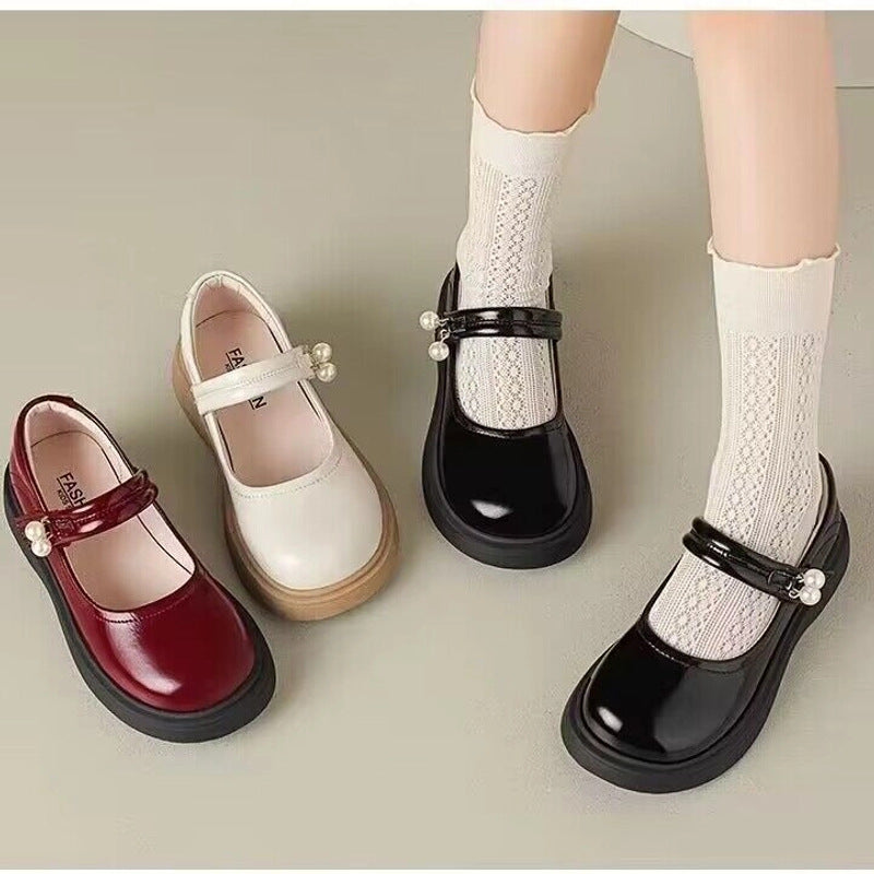 Girls' British Style Patent Leather Shoes, Soft-Sole