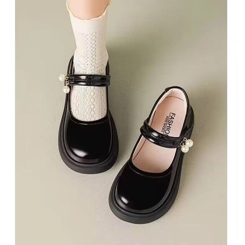 Girls' British Style Patent Leather Shoes, Soft-Sole