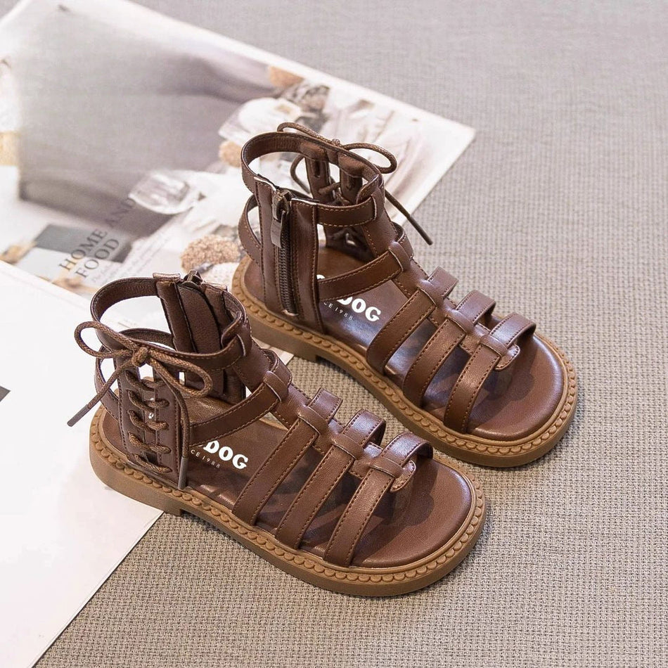Girls' Roman Style Princess Sandals, Soft-Sole Open Toe