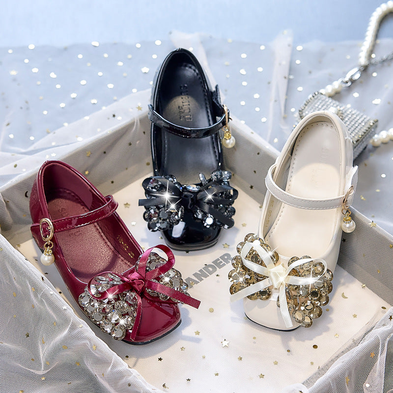 Girls' Mary Jane Dress Shoes with Sequin Detail, 8-12Y
