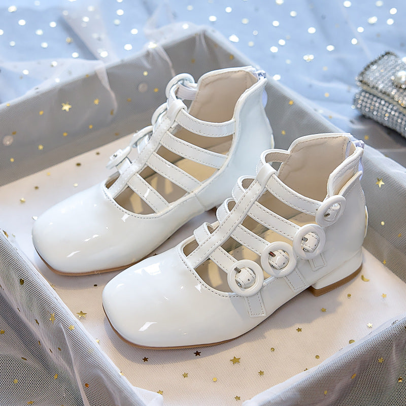 Girls' Mary Jane Princess Heels, Cute Zip-Back Style