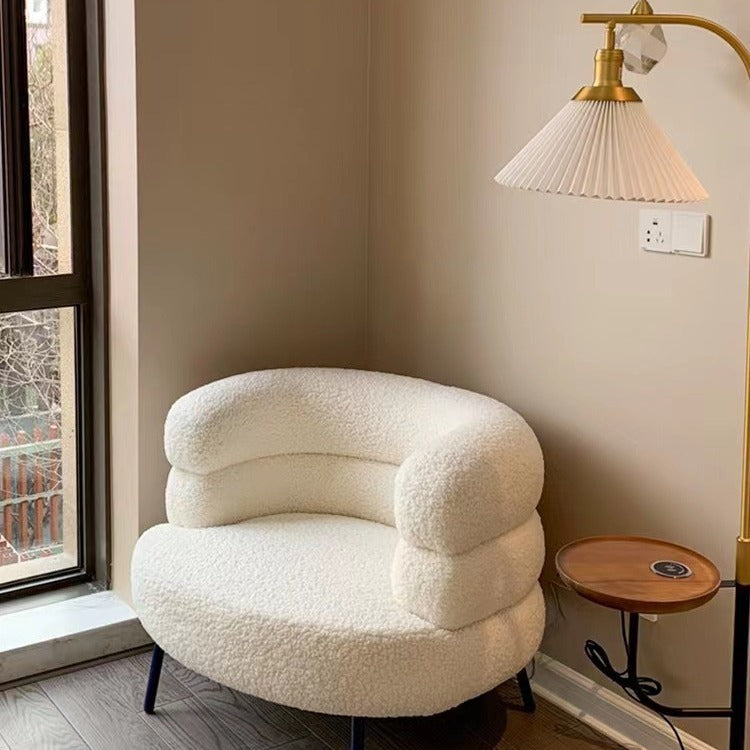 Lambswool Single Sofa Chair, Modern Simplicity Design