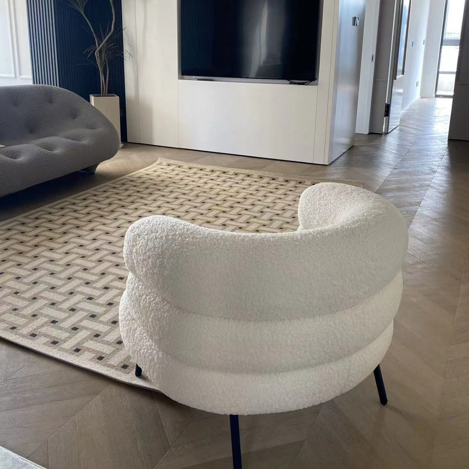 Lambswool Single Sofa Chair, Modern Simplicity Design