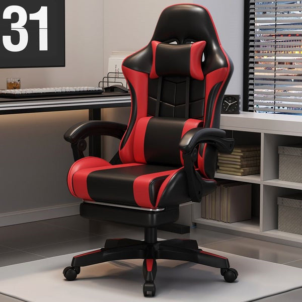 Ergonomic Gaming Chair, Reclining Swivel with Massage Option