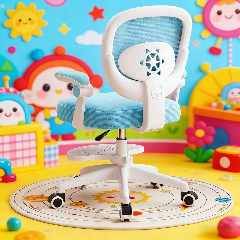 Kids' Adjustable Study Chair with Footrest and Wheels
