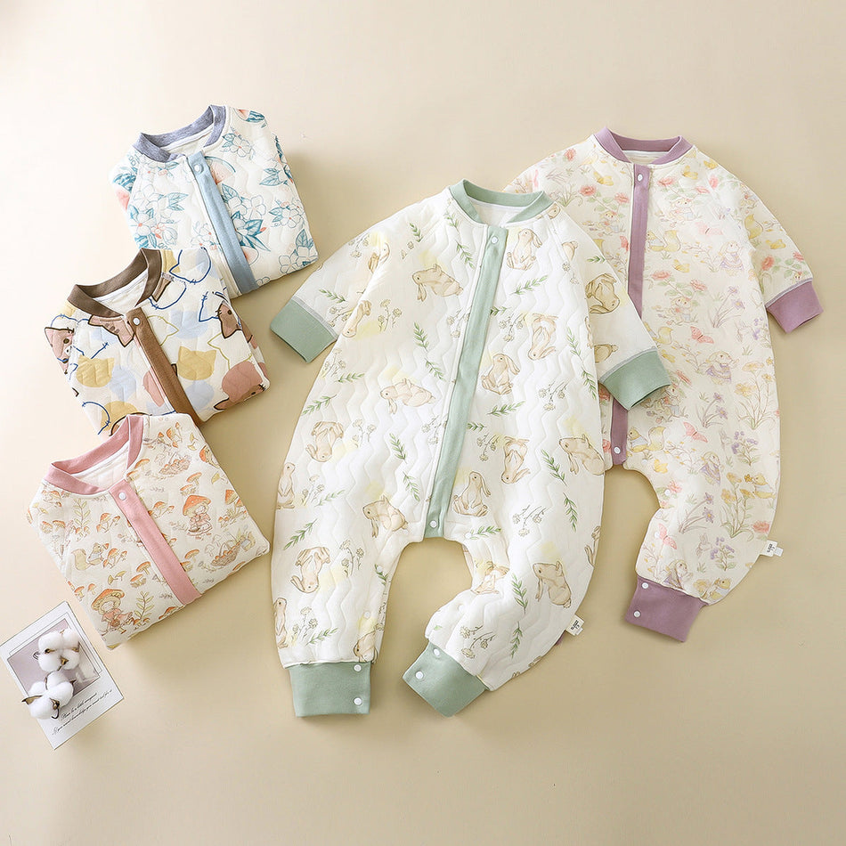Baby Split-Leg Sleeping Bag, Cotton Anti-Kick Jumpsuit
