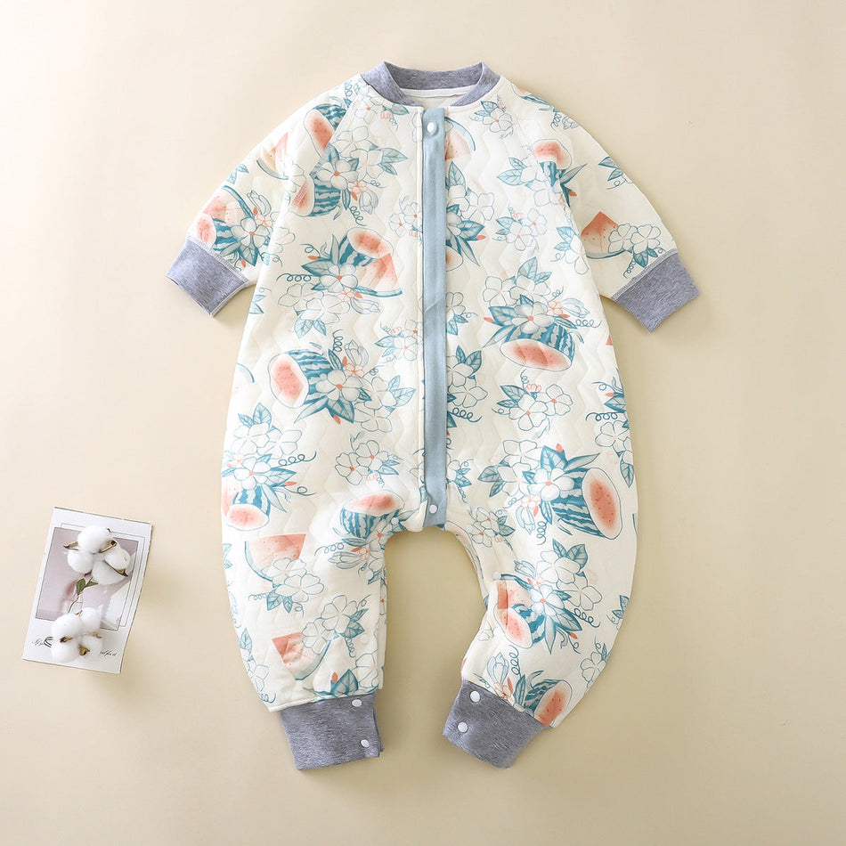 Baby Split-Leg Sleeping Bag, Cotton Anti-Kick Jumpsuit