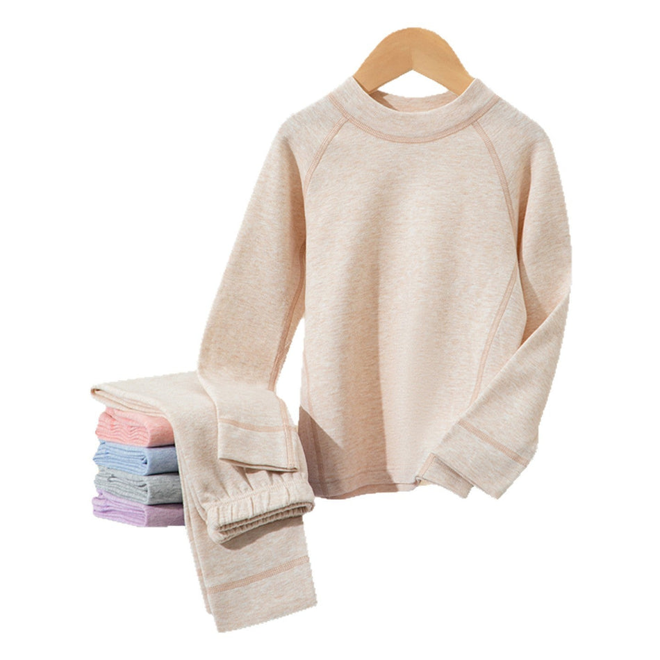 Boys' Colored Cotton Thermal Set, Thick Winter Pajamas