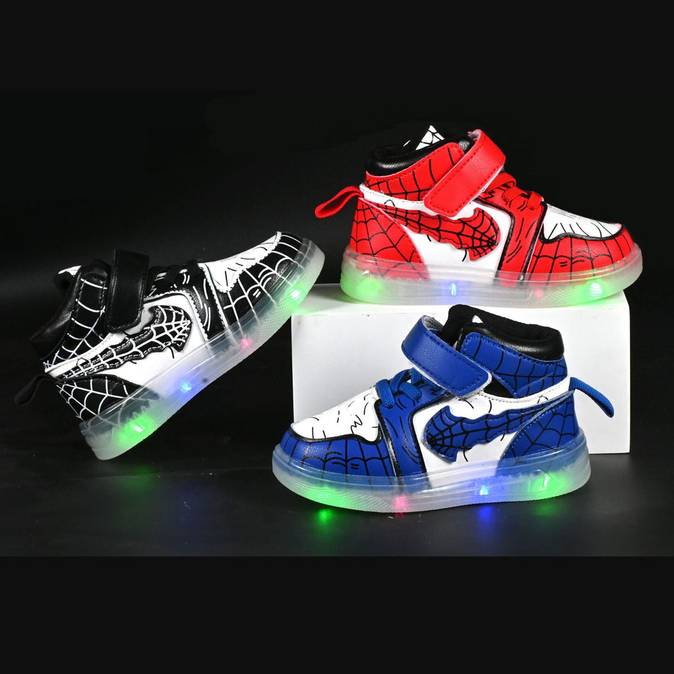 LED Light-Up Board Shoes for Kids, Waterproof Leather