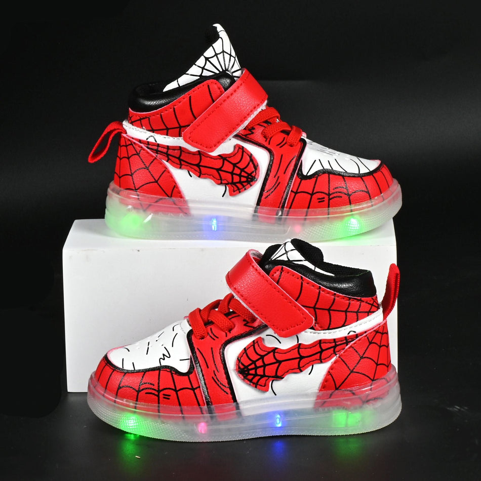 LED Light-Up Board Shoes for Kids, Waterproof Leather