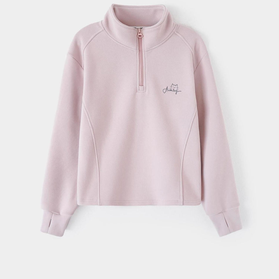 Kids Polyester Pullover Sweatshirt, Casual Cartoon Print