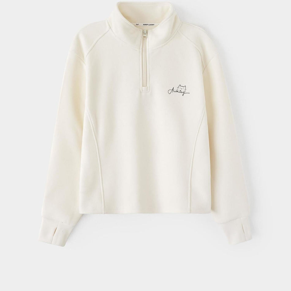 Kids Polyester Pullover Sweatshirt, Casual Cartoon Print