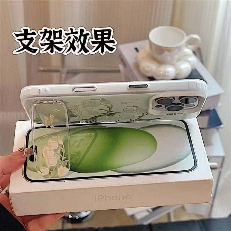 Flower-Themed Mirror Stand Phone Case for iPhone 17 Series