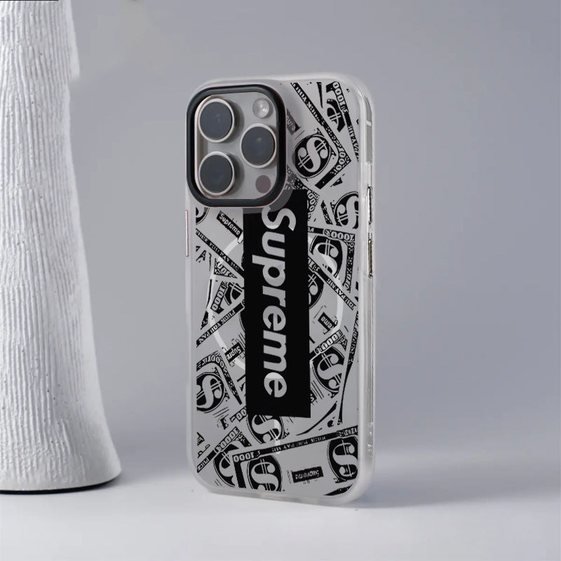 English Letter Basketball Magnetic Phone Case for Apple 17 Pro