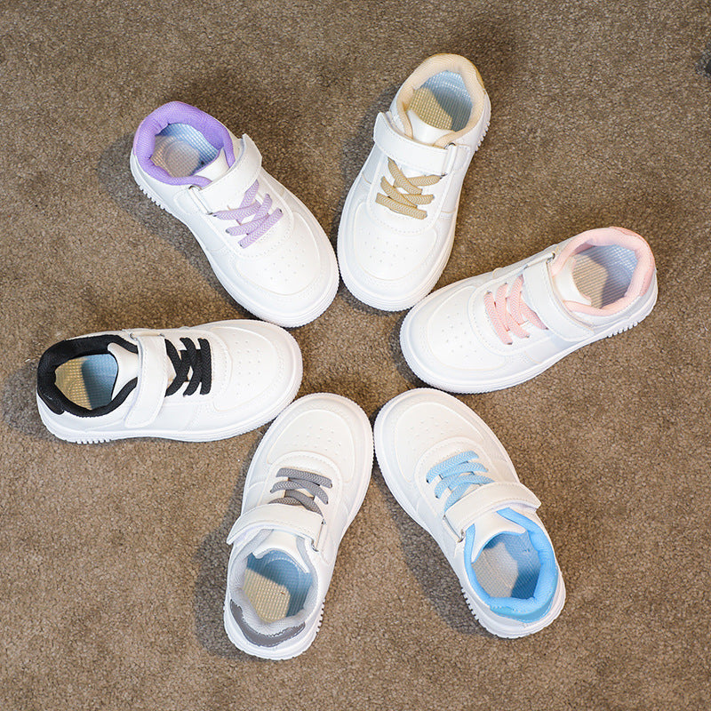 Waterproof PU Kids Sneakers, All-Match Casual Fit