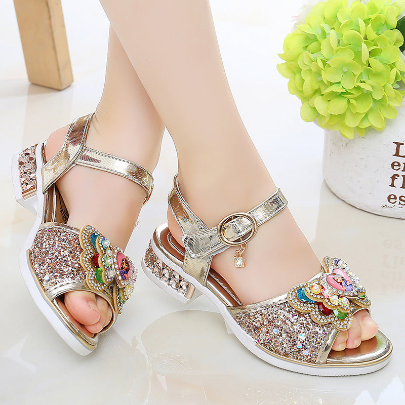 Nine-Feng Bird Rhinestone Sandals, Lightweight Princess Fit