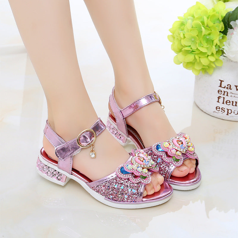 Nine-Feng Bird Rhinestone Sandals, Lightweight Princess Fit