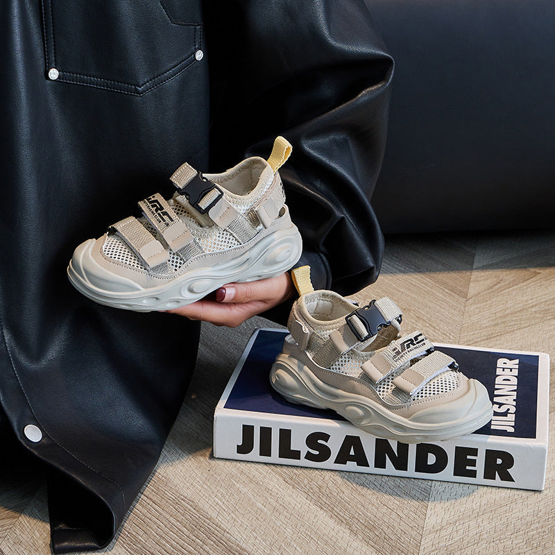 Jie Tong Hollow Mesh Sandals, Breathable Light-Up Fit