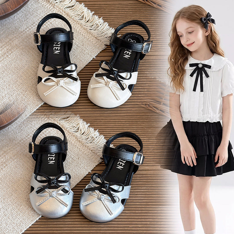 Bow-Knot PU Princess Sandals, Baotou Soft-Sole Fit