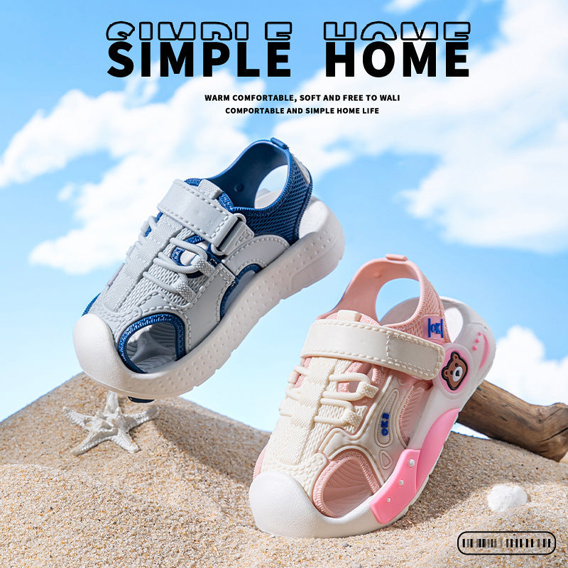 PVC Baotou Sandals, Soft-Soled Velcro Beach Fit