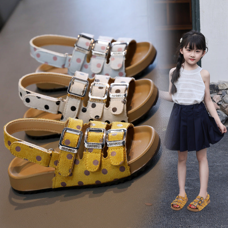 Soft-Sole Open-Toe Girls' Sandals with Birkenstock-Style Design