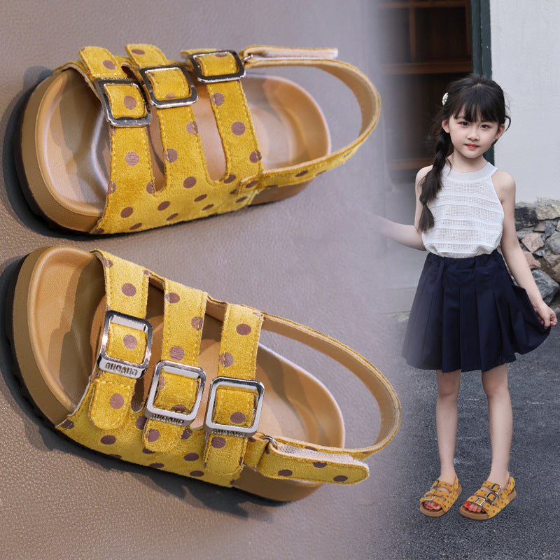Soft-Sole Open-Toe Girls' Sandals with Birkenstock-Style Design