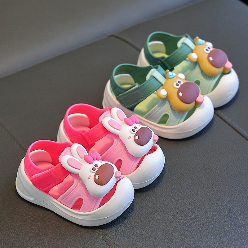Closed-Toe Cartoon Toddler Sandals with Non-Slip PVC Sole