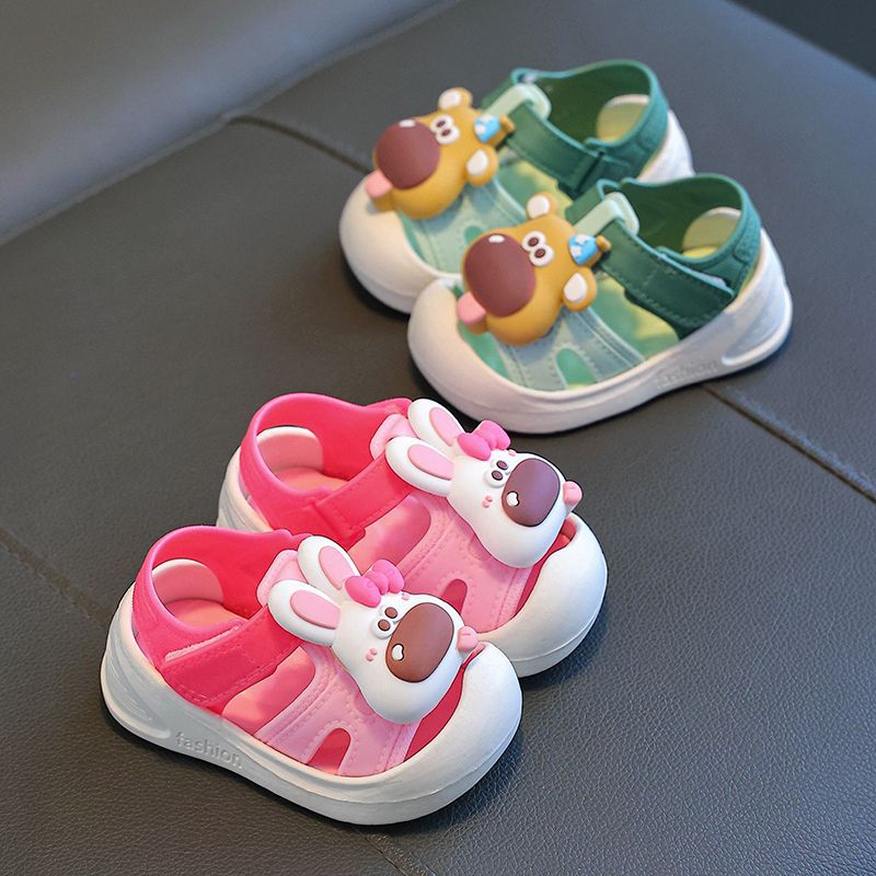 Closed-Toe Cartoon Toddler Sandals with Non-Slip PVC Sole