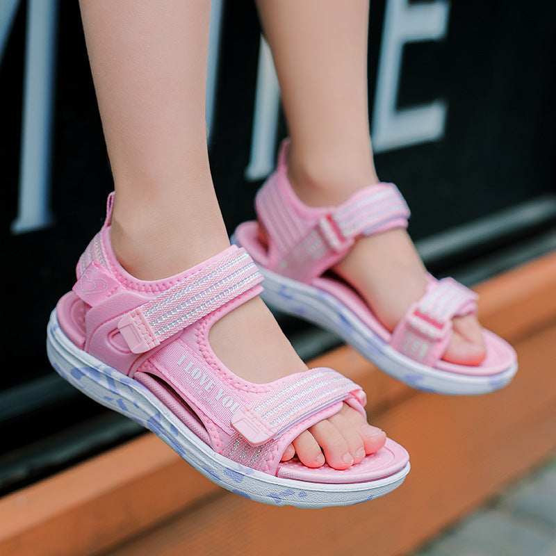 Lightweight Open-Toe Kids' Sports Sandals with Striped Design