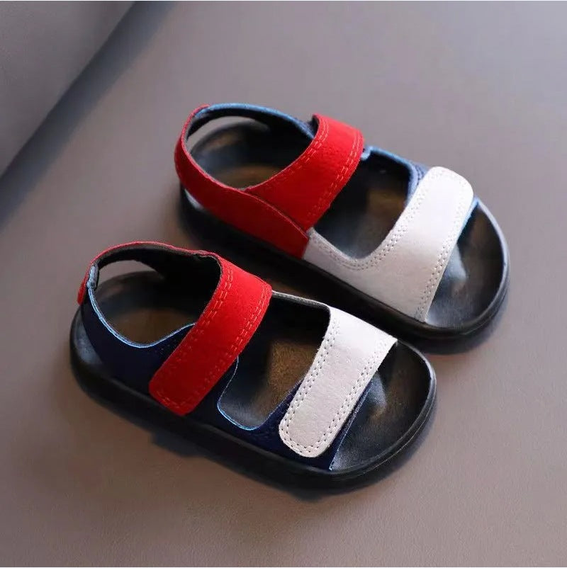 Camouflage Print Kids' Open-Toe Beach Sandals with Velcro