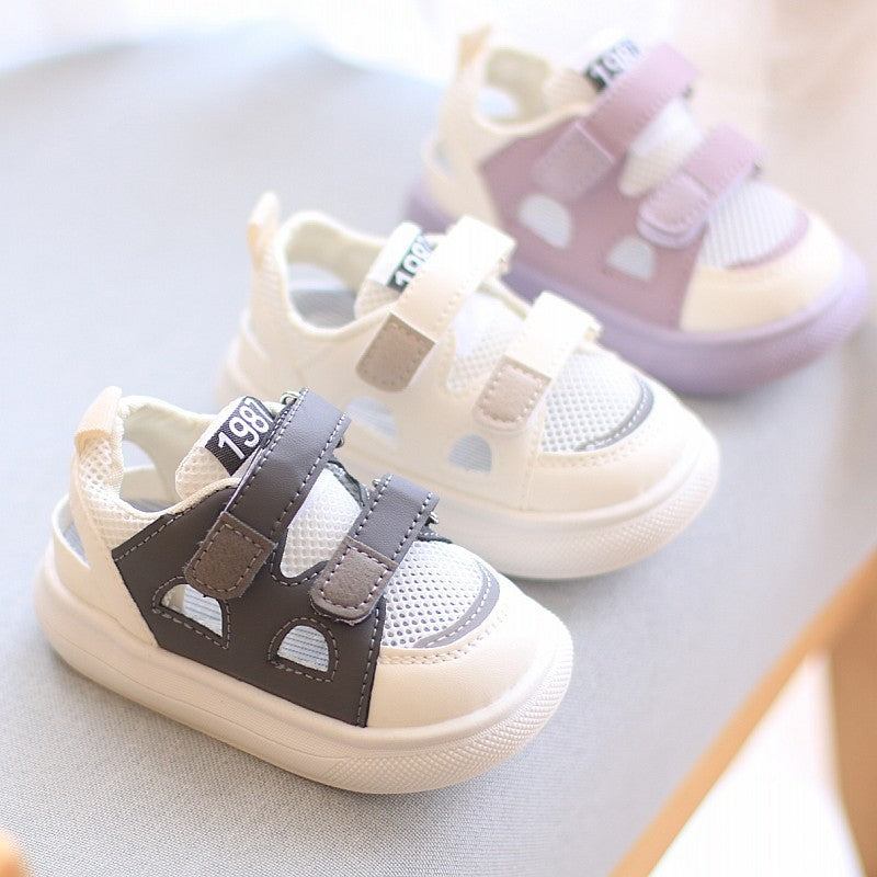 Covered-Toe Toddler Sports Sandals with Hollow Mesh Design