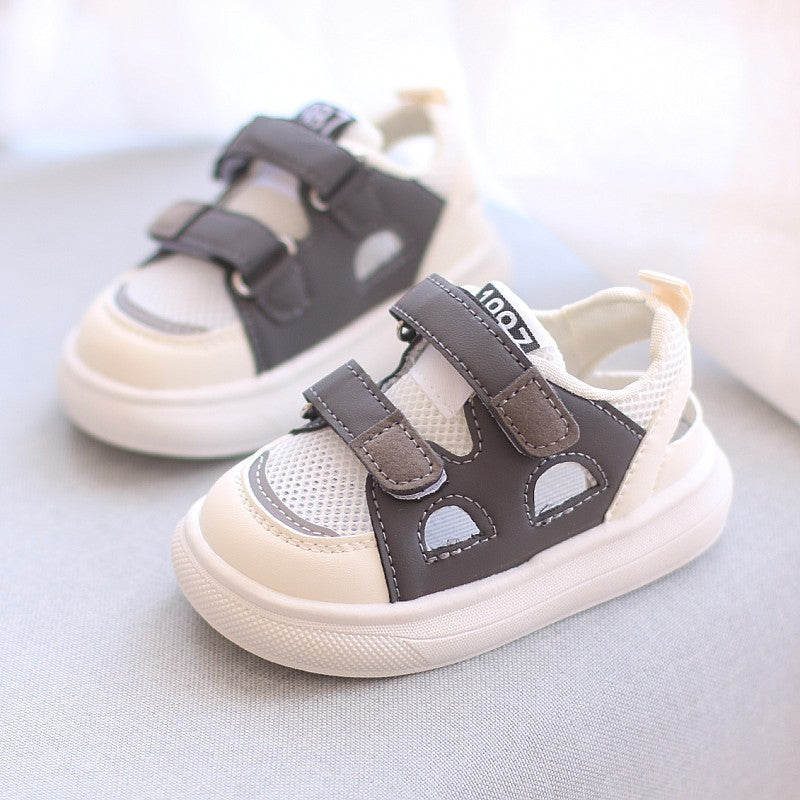 Covered-Toe Toddler Sports Sandals with Hollow Mesh Design