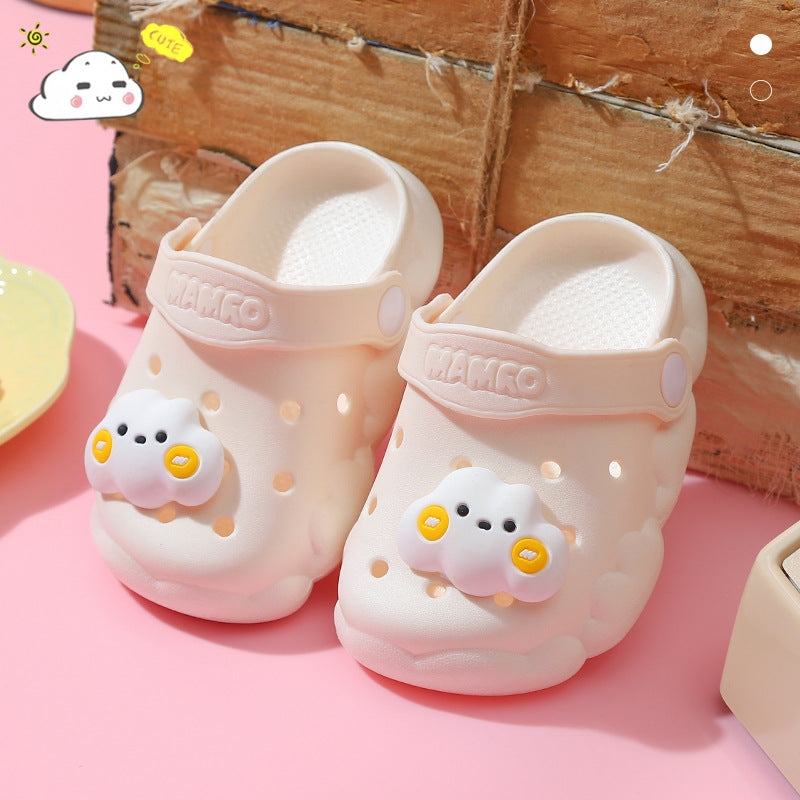 Cartoon Print Kids' Hole Shoes with Non-Slip Sole