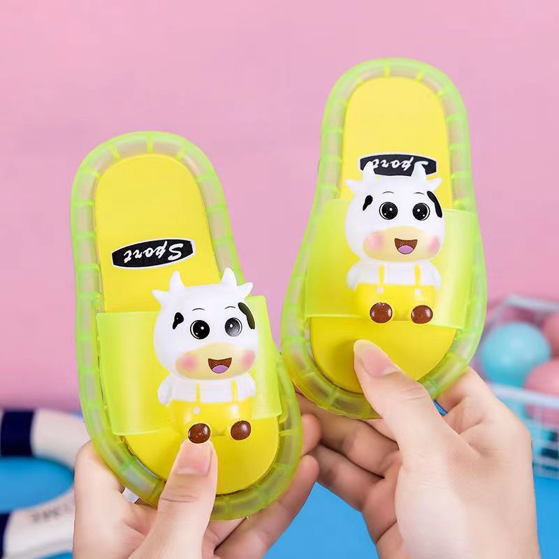 Cartoon Light-Up Kids' Slides with Anti-Slip Sole