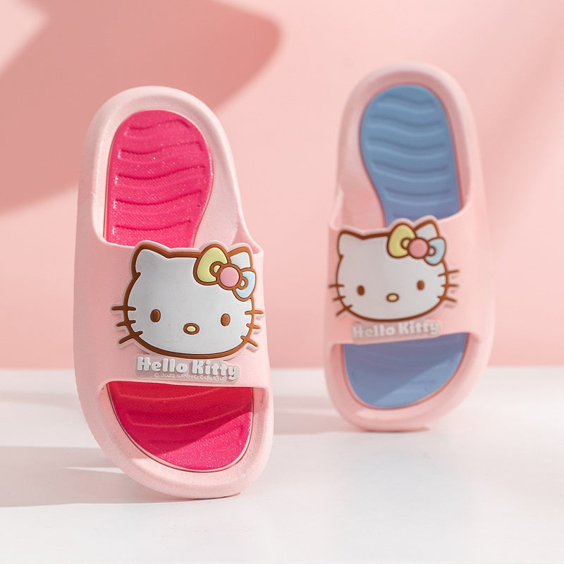 Cartoon Print Girls' Bath Flip-Flops with Non-Slip Sole