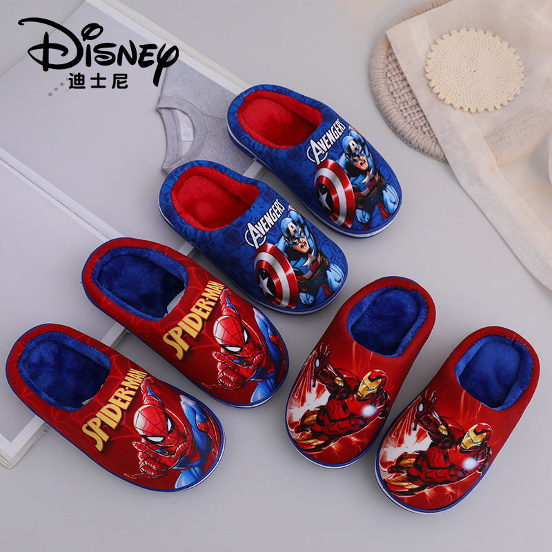 Warm Cotton Kids' Slippers with Non-Slip Thick Sole