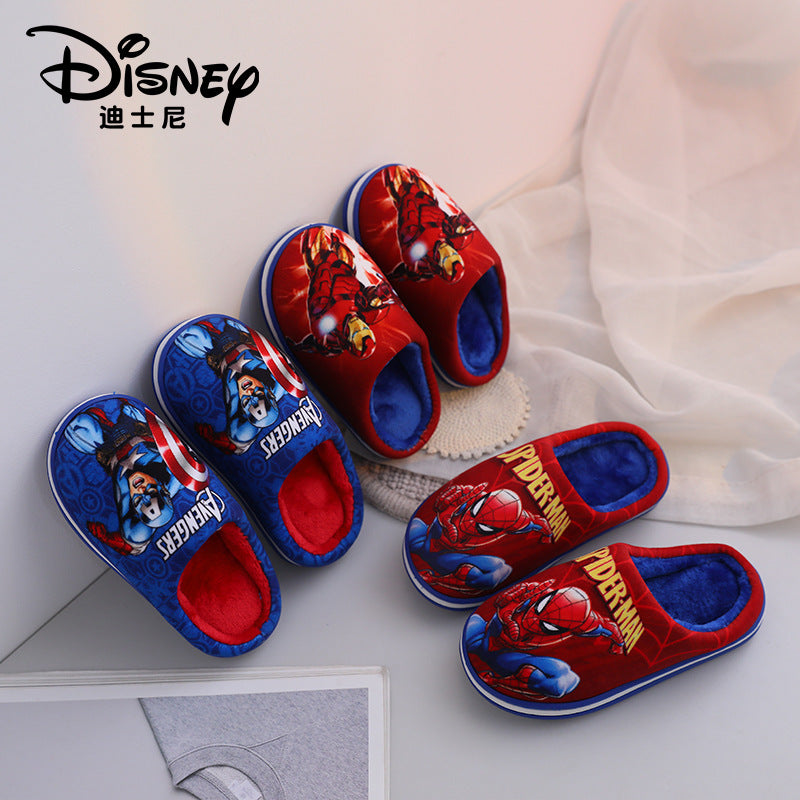 Warm Cotton Kids' Slippers with Non-Slip Thick Sole