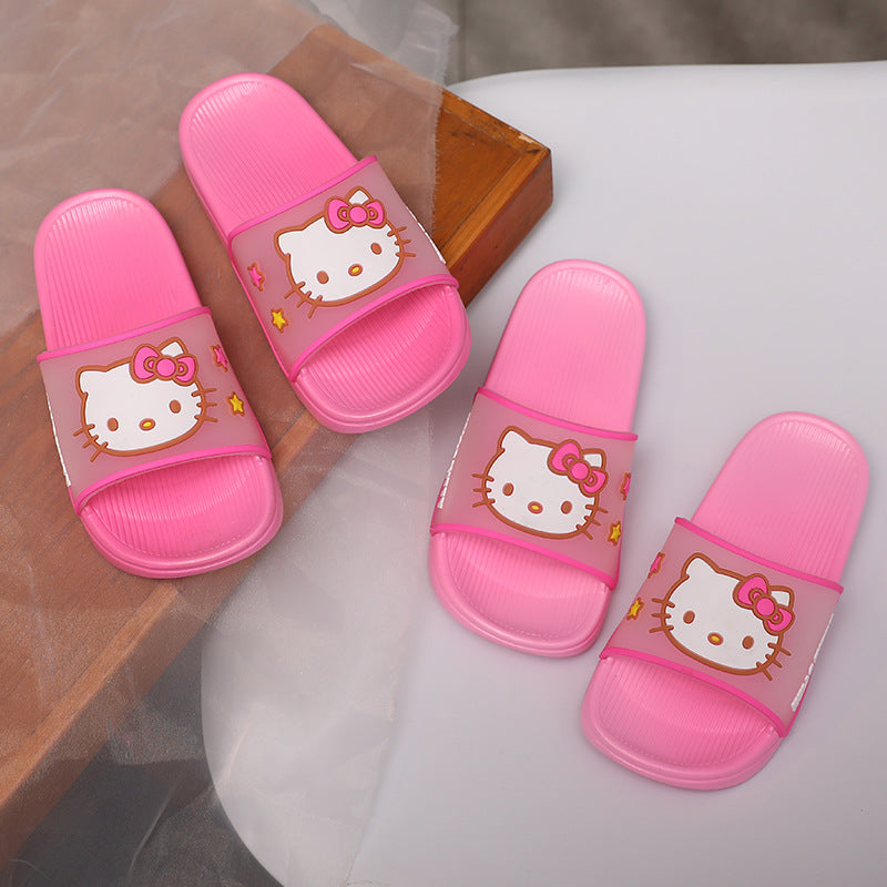 Cartoon Print Kids' Slides with Hollow Anti-Slip Design
