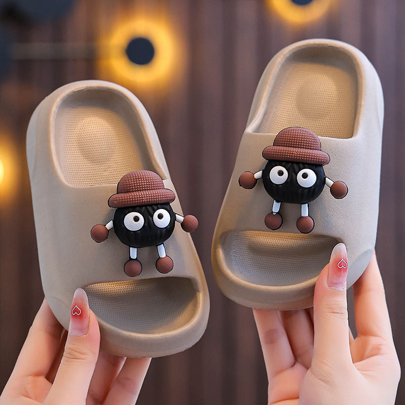 Big-Eyed Cartoon Kids' Flip-Flops in Lightweight EVA