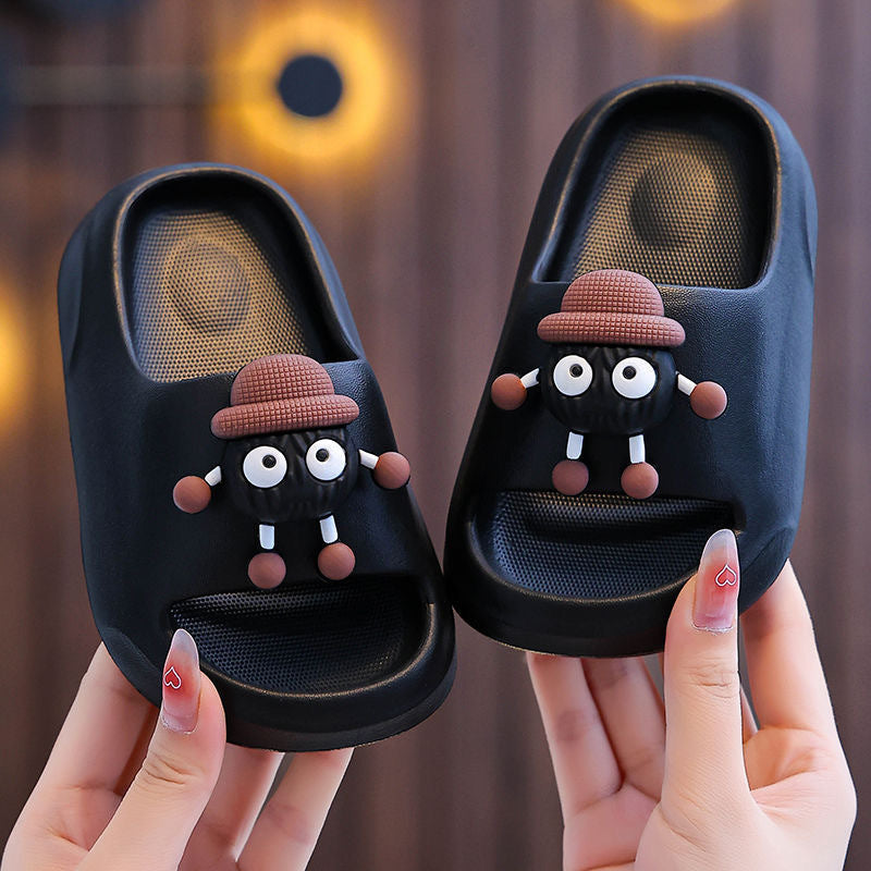 Big-Eyed Cartoon Kids' Flip-Flops in Lightweight EVA