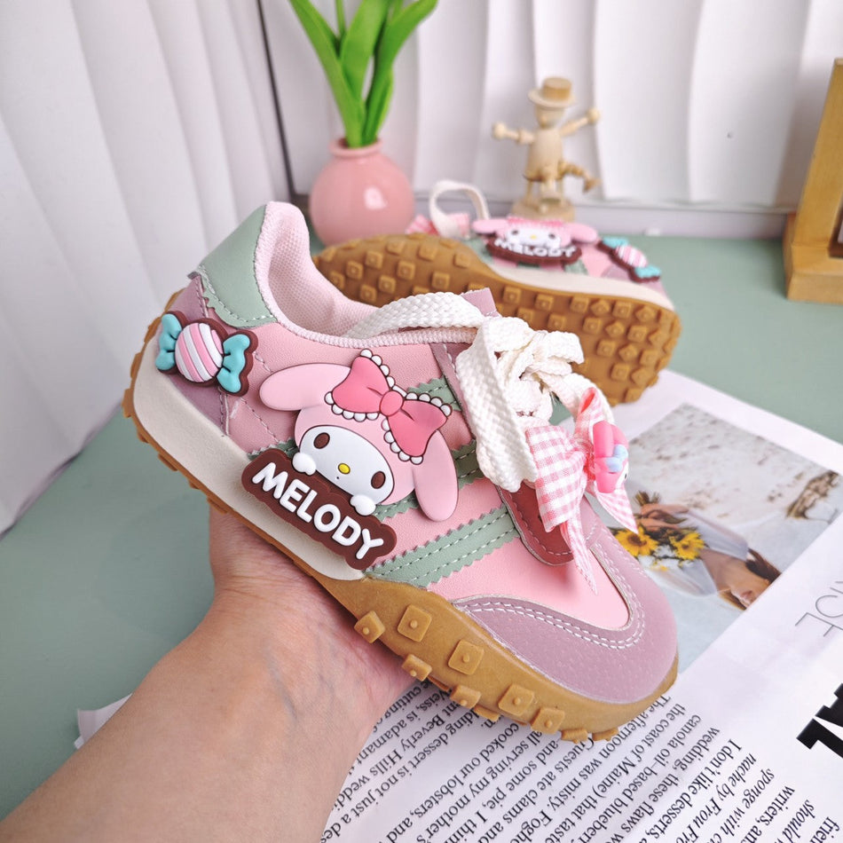 Chic Double-Mesh Kids' Board Shoes with Artificial Leather