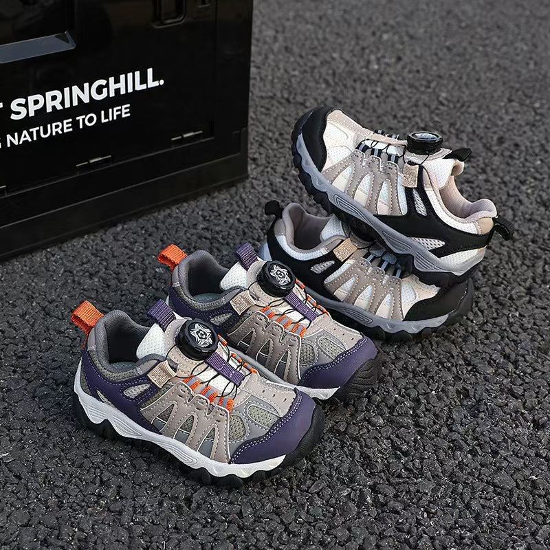 Soft-Sole Kids' Hiking Shoes with Rotary Buckle Closure