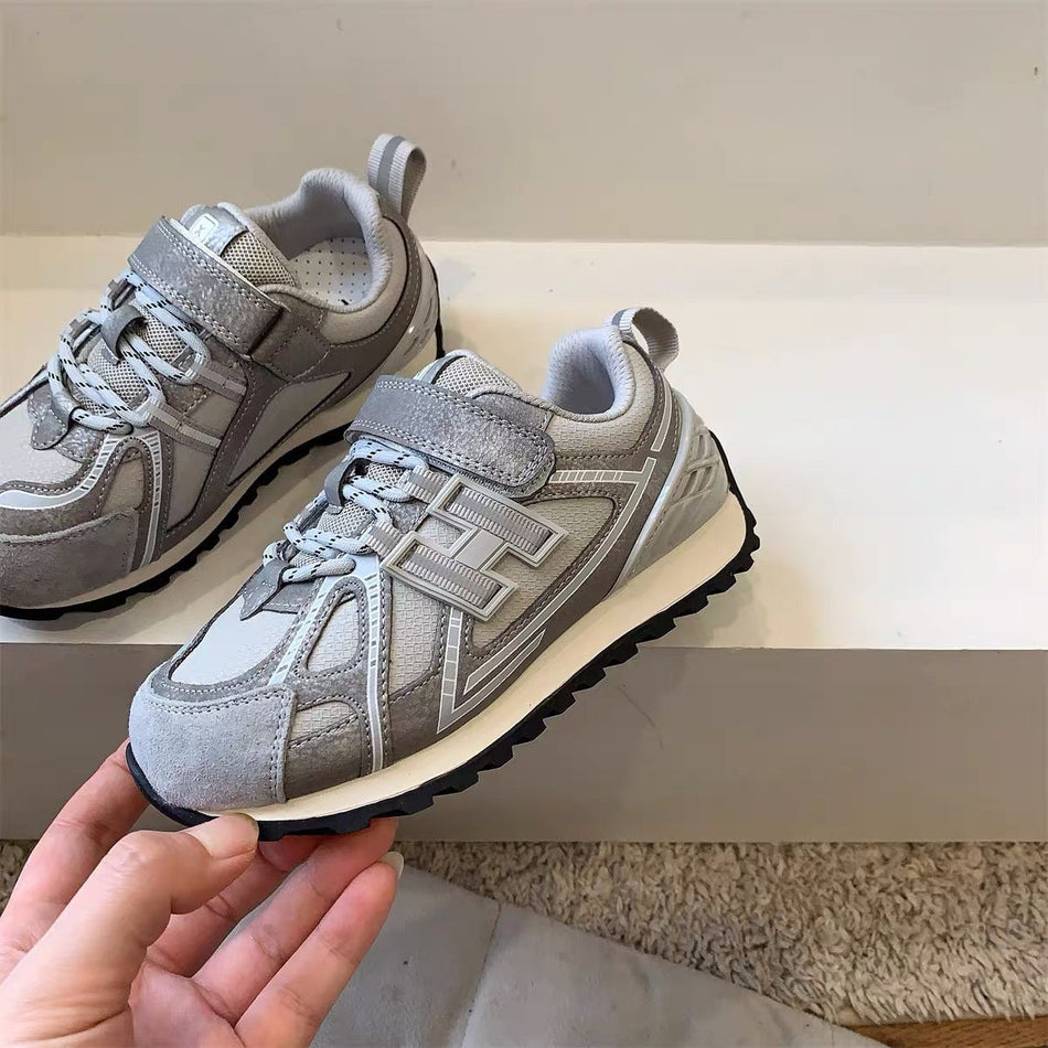 Letter Print Kids' Running Shoes with Korean Style Splicing